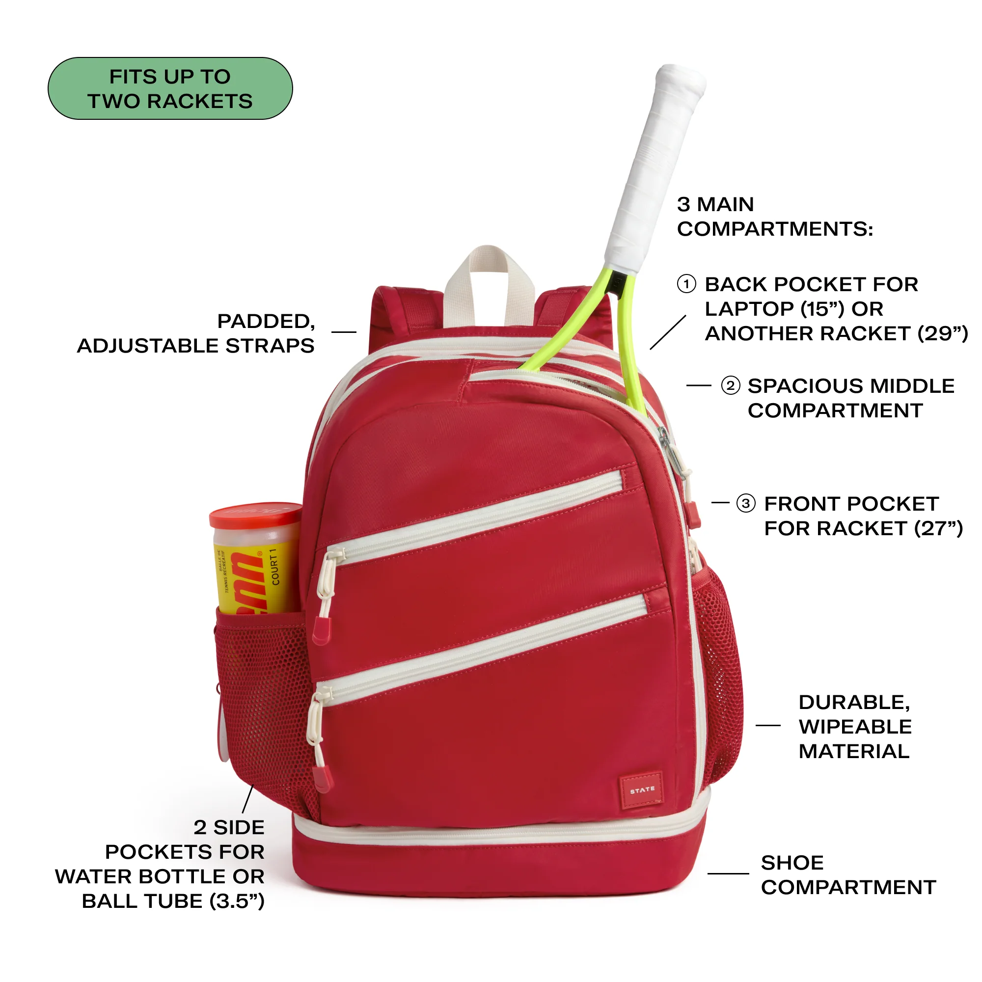 Lenox Tennis Backpack - Image 2